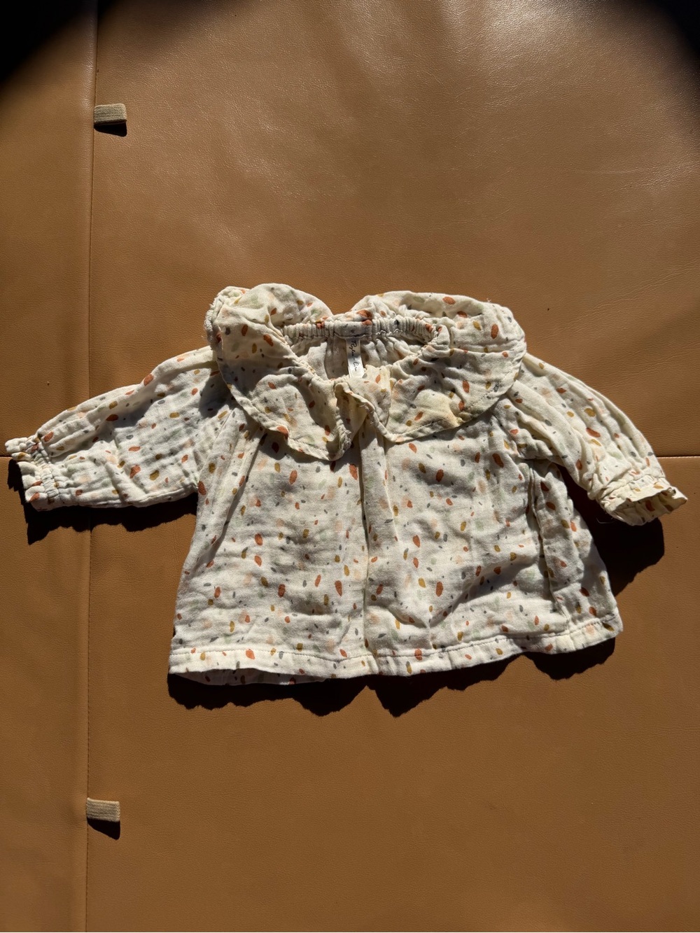 Rylee & Cru Baby Girl Cotton Ruffle Collar Blouse Top 3-6mo